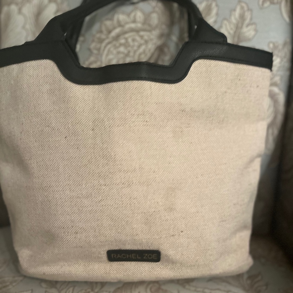 Rachel Zoe Beige Canvas Tote Bag